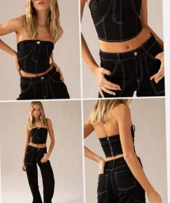 Peppermayo Exclusive Nailed It Tube Top - Pitch