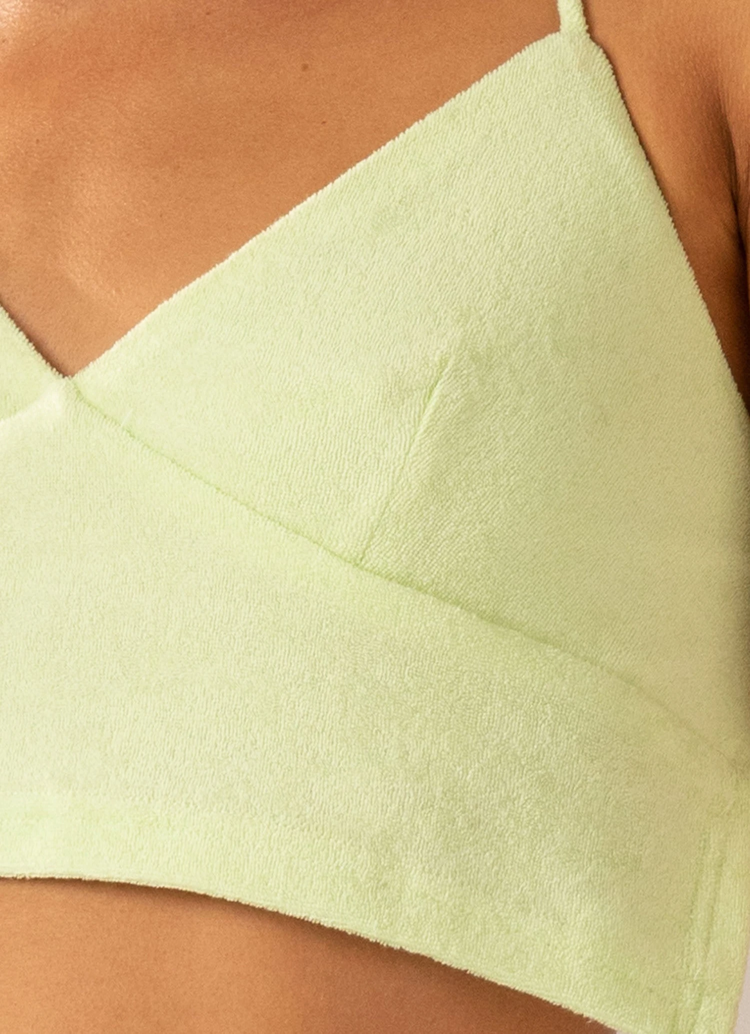 Peppermayo Exclusive Warmer Water Terry Halter Crop - Lime Green 6 Peppermayo Exclusive Warmer Water Terry Halter Crop - Lime Green - Image 6